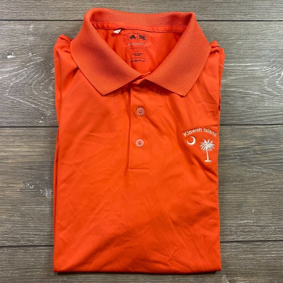 Adidas Golf Polo Orange Performance Kiawah Island Large L - Picture 1 of 6